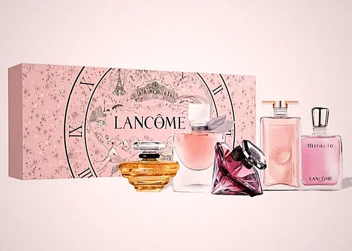 5 Pc Lancome Holiday Mini Perfume Fragrance Gift Set, Travel Sz, Limited Ed, New