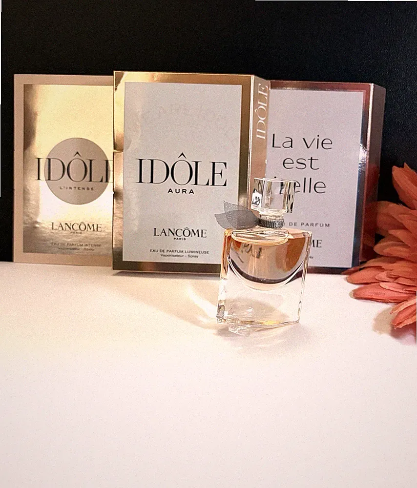 LANCÔME 4pc Perfume Collection Trial Size AND Sample Spray Vials NEW