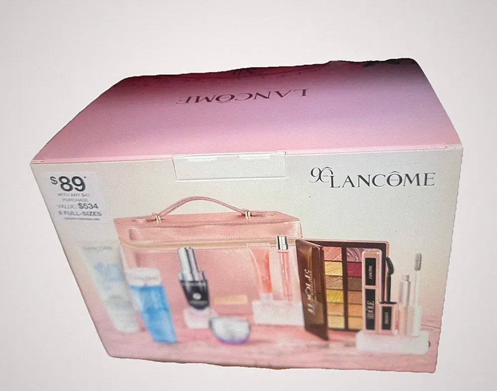 Lancôme 8-Piece Makeup & Skincare Set Eye Shadow Palette Mascara Lip Gloss Serum